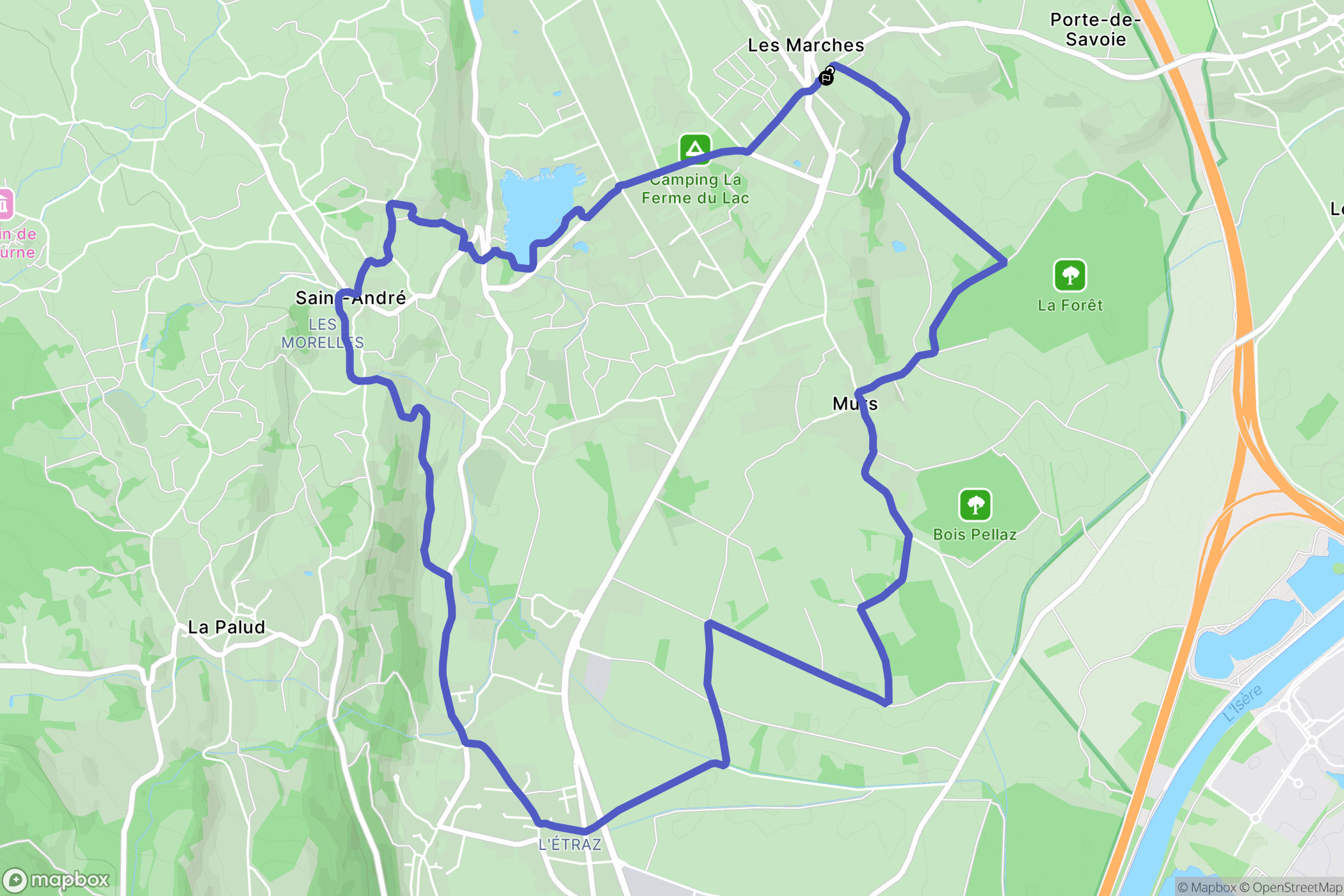 Porte-de-Savoie (Les Marches): routekaart voor buitenactiviteiten - France
