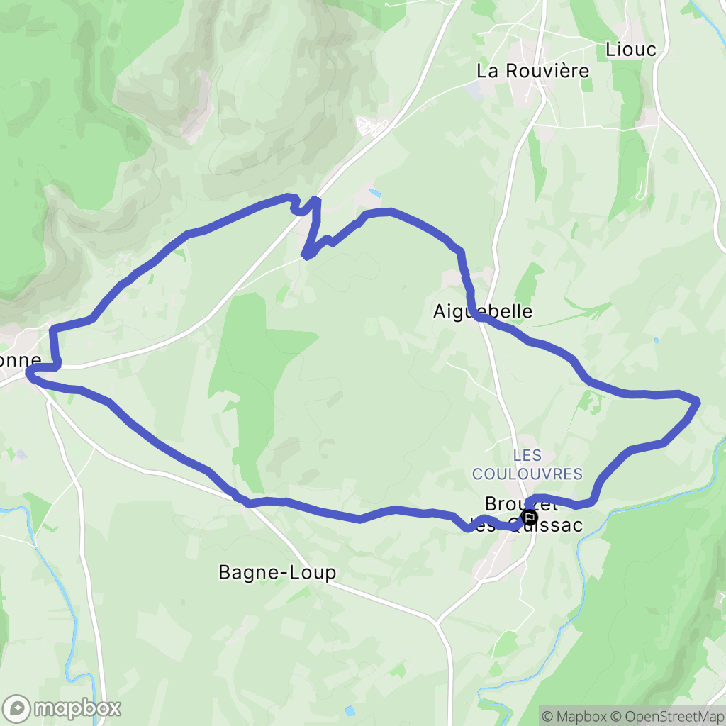 Brouzet-lès-Quissac : carte du parcours de randonnée - France