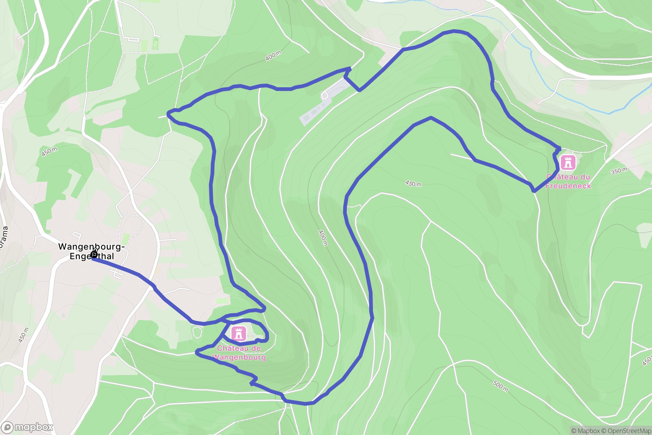 Wangenbourg-Engenthal : carte du parcours de randonnée - France