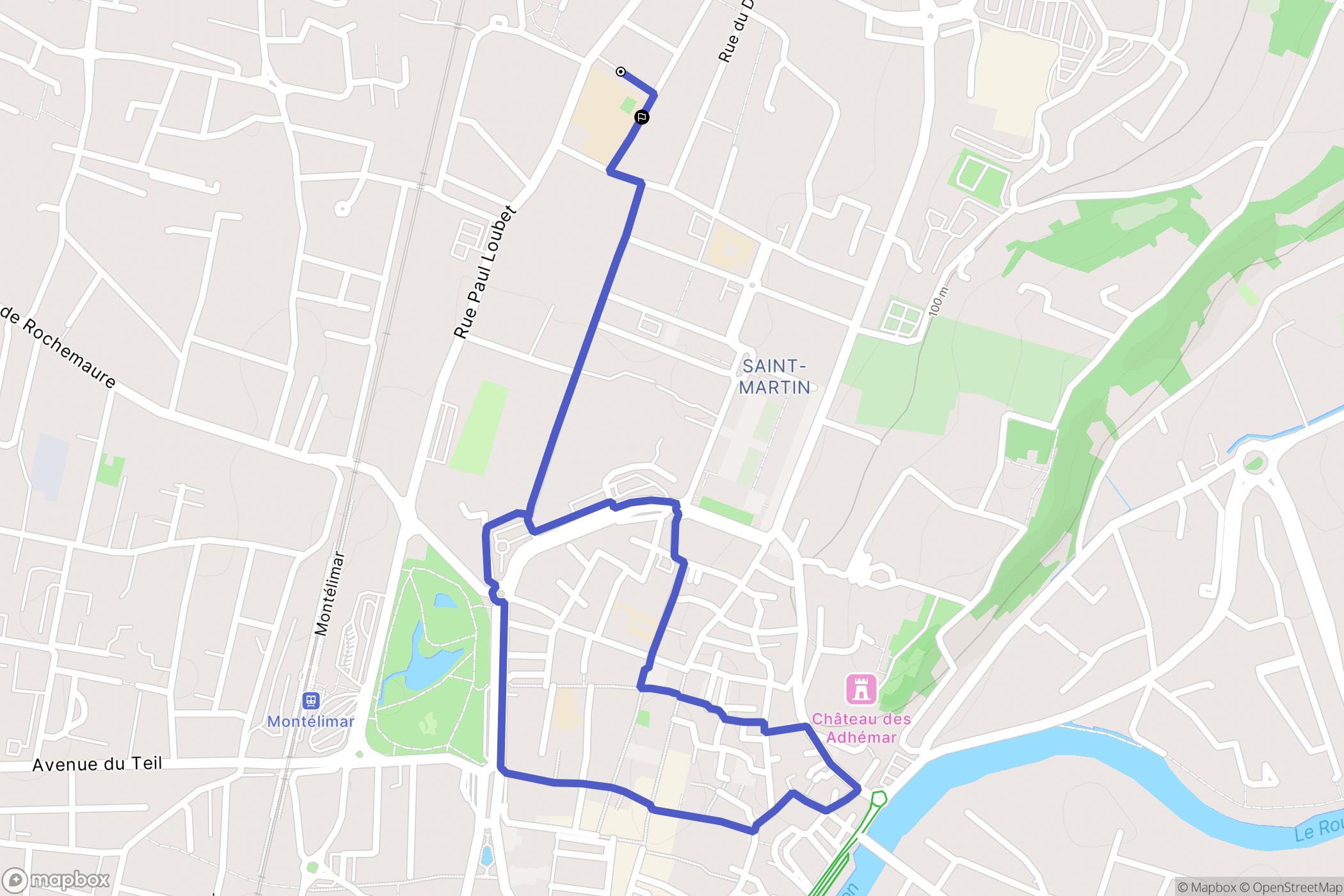 Saint-Martin, Montélimar : carte du parcours de randonnée - France