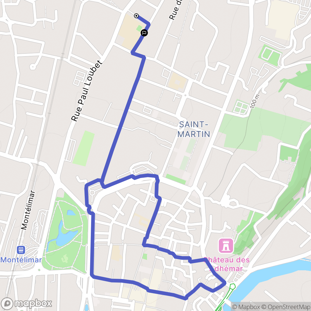 Saint-Martin, Montélimar : carte du parcours de randonnée - France