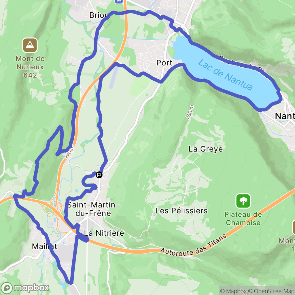 Saint-Martin-du-Frêne : carte du parcours de randonnée - France