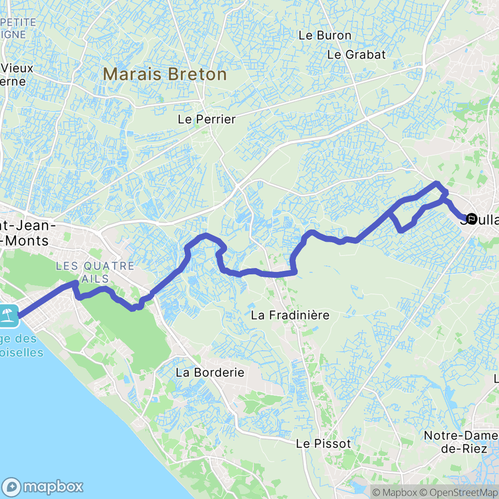Soullans, Saint-Jean-De-Monts : carte du parcours de randonnée - France