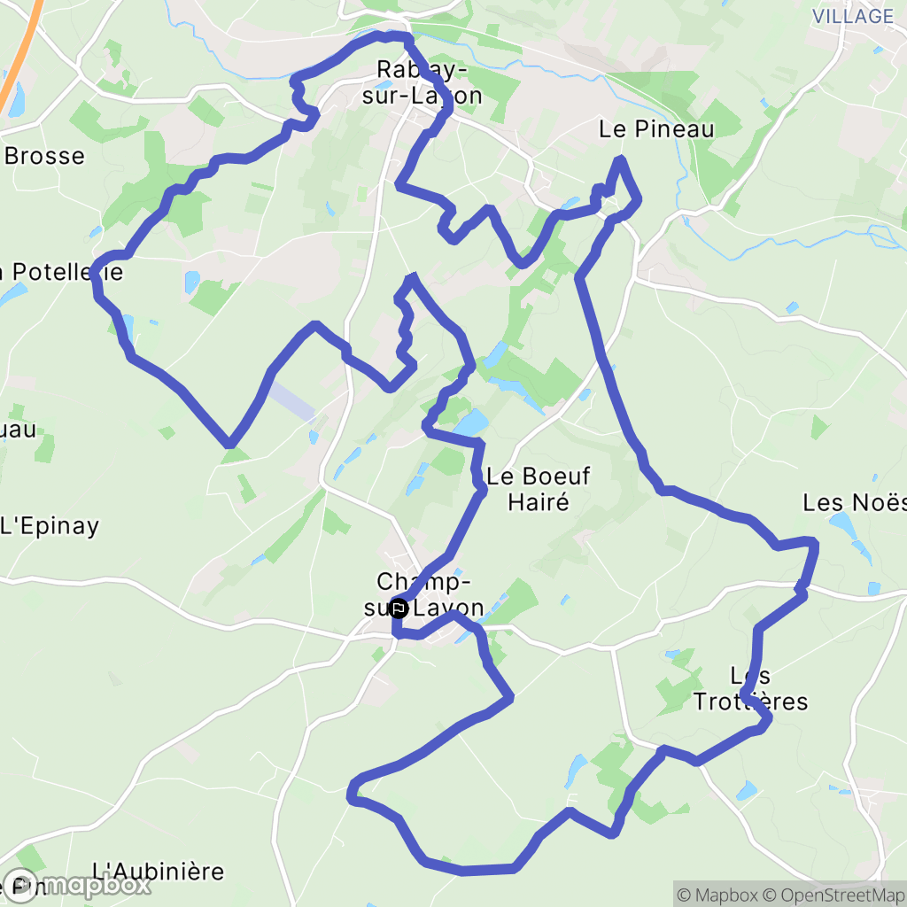 Champ-sur-Layon : carte du parcours de randonnée - France