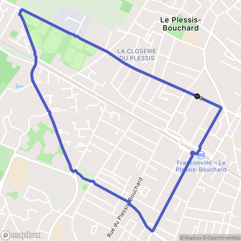 Le Plessis-Bouchard : carte du parcours de randonnée - France