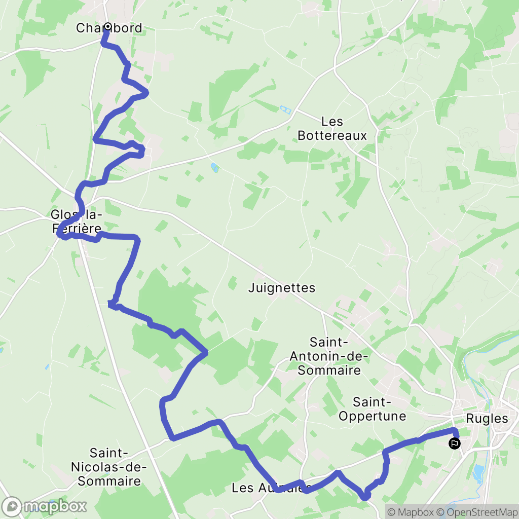 Rugles : carte du parcours de randonnée - France