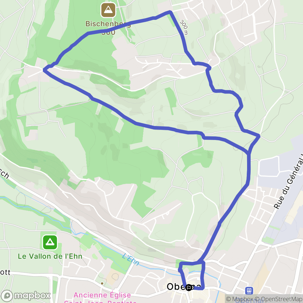 Obernay : carte du parcours de randonnée - France