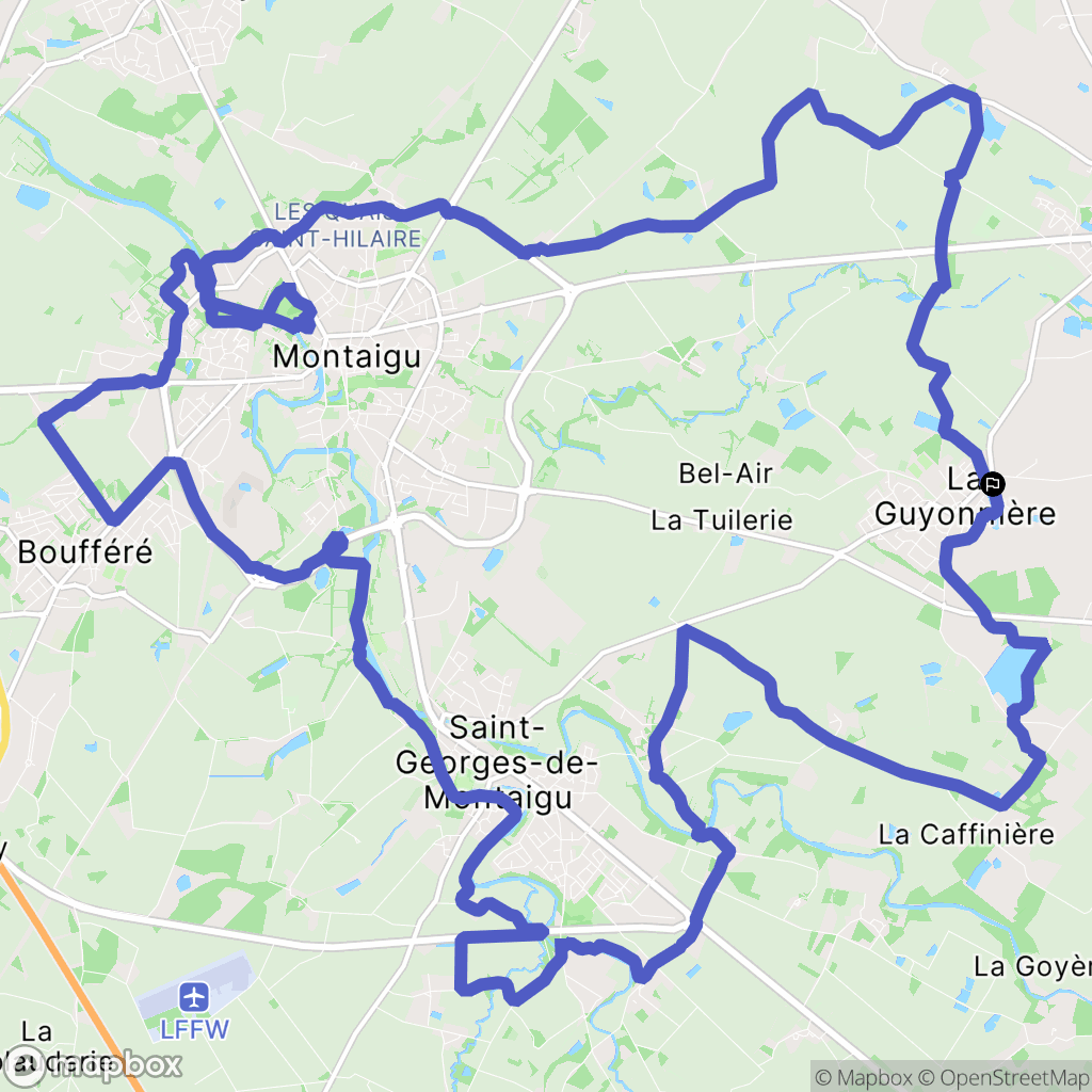 Montaigu : carte du parcours de randonnée - France