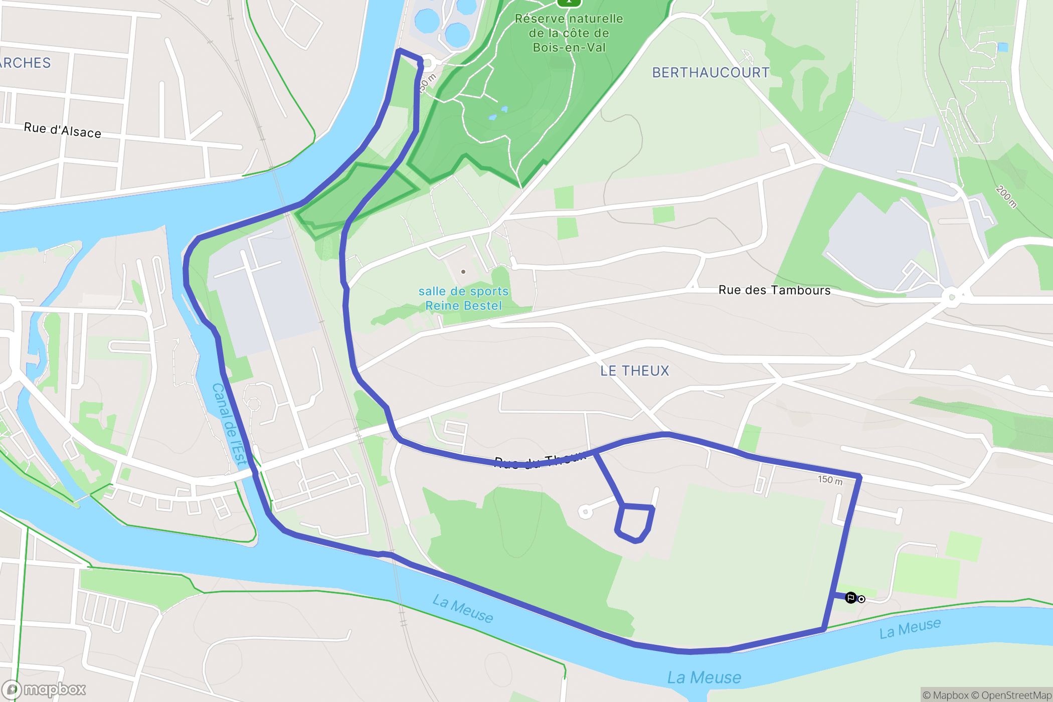 Theux : carte du parcours de randonnée - France