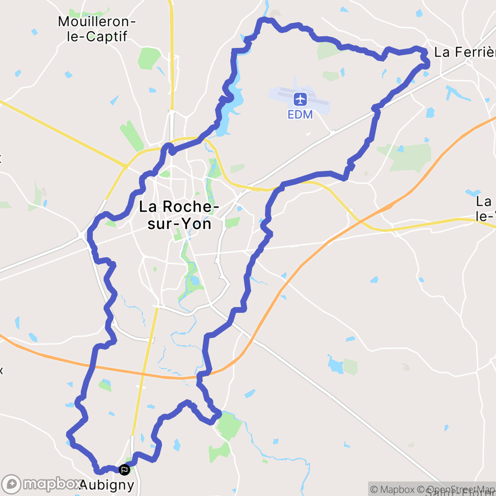 Aubigny : carte du parcours de randonnée - France