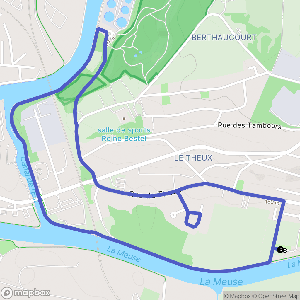 Theux : carte du parcours de randonnée - France