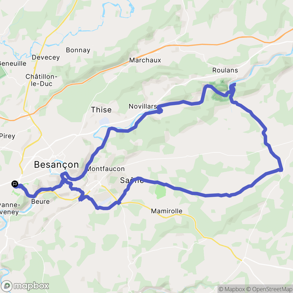 Planoise : carte du parcours de randonnée - France