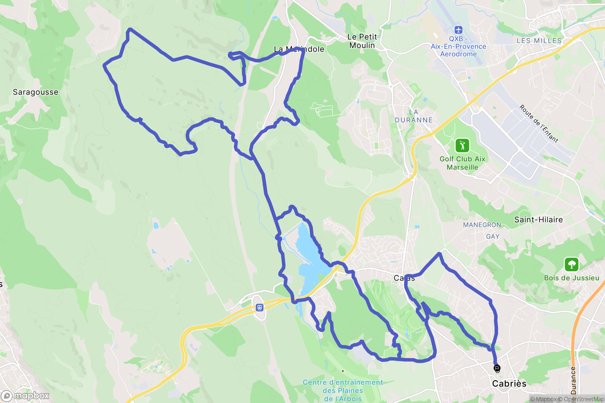 Marseille : carte du parcours de randonnée - France
