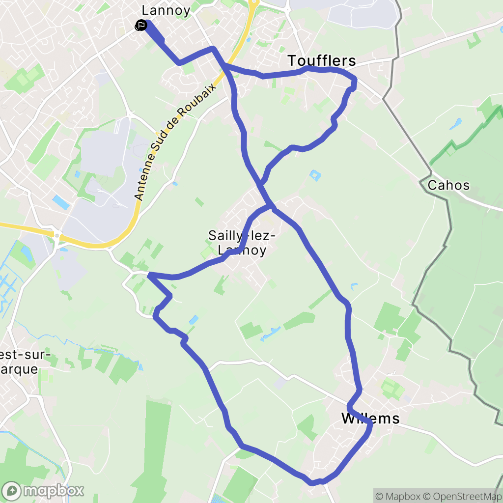 Lannoy : carte du parcours de randonnée - France
