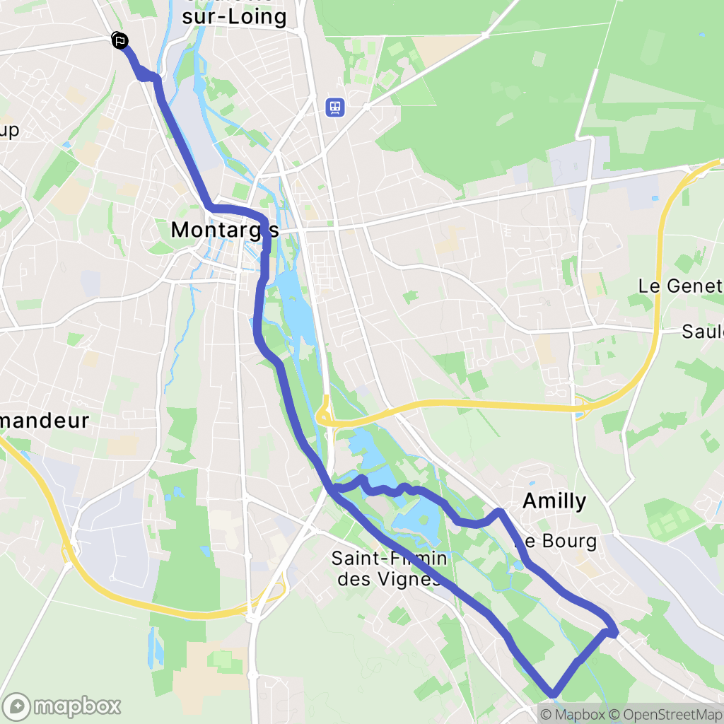 Chalette sur Long : carte du parcours de randonnée - France