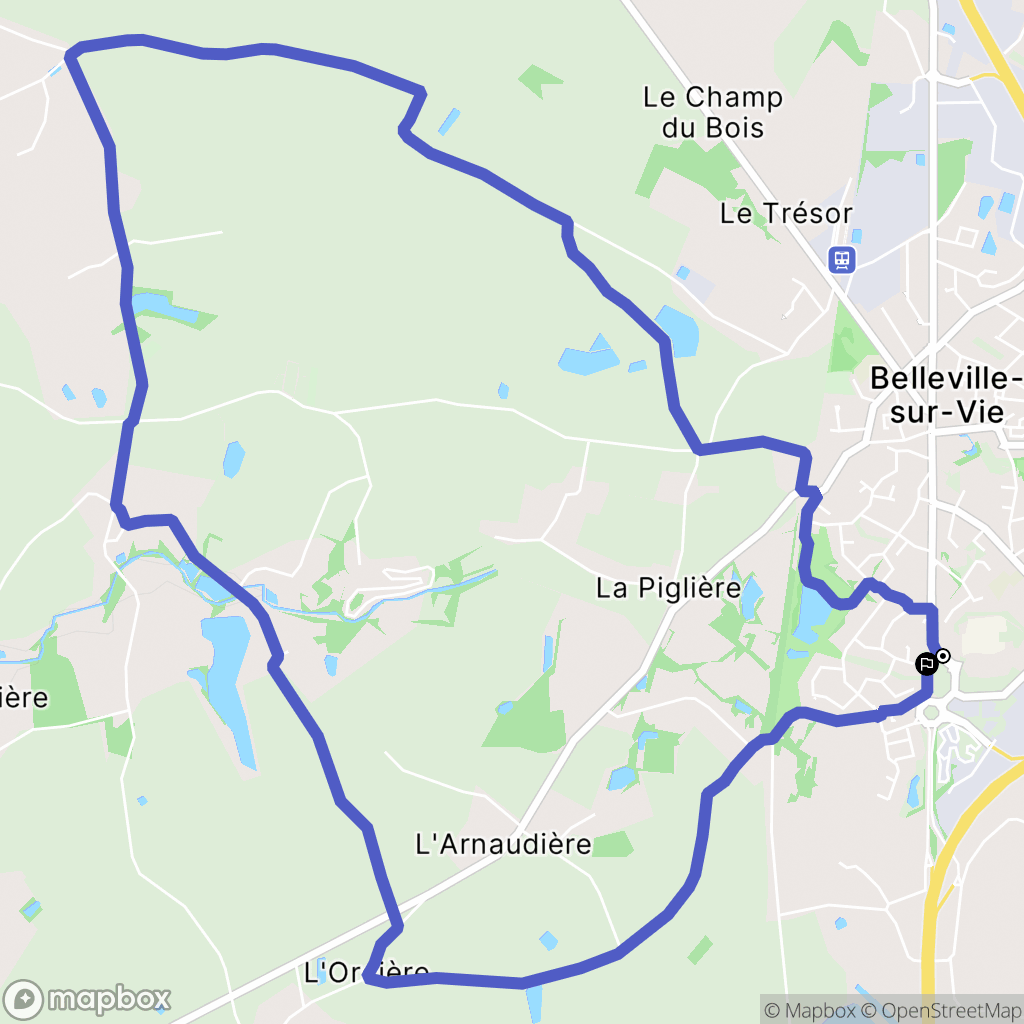 Belleville sur vie : carte du parcours de randonnée - France