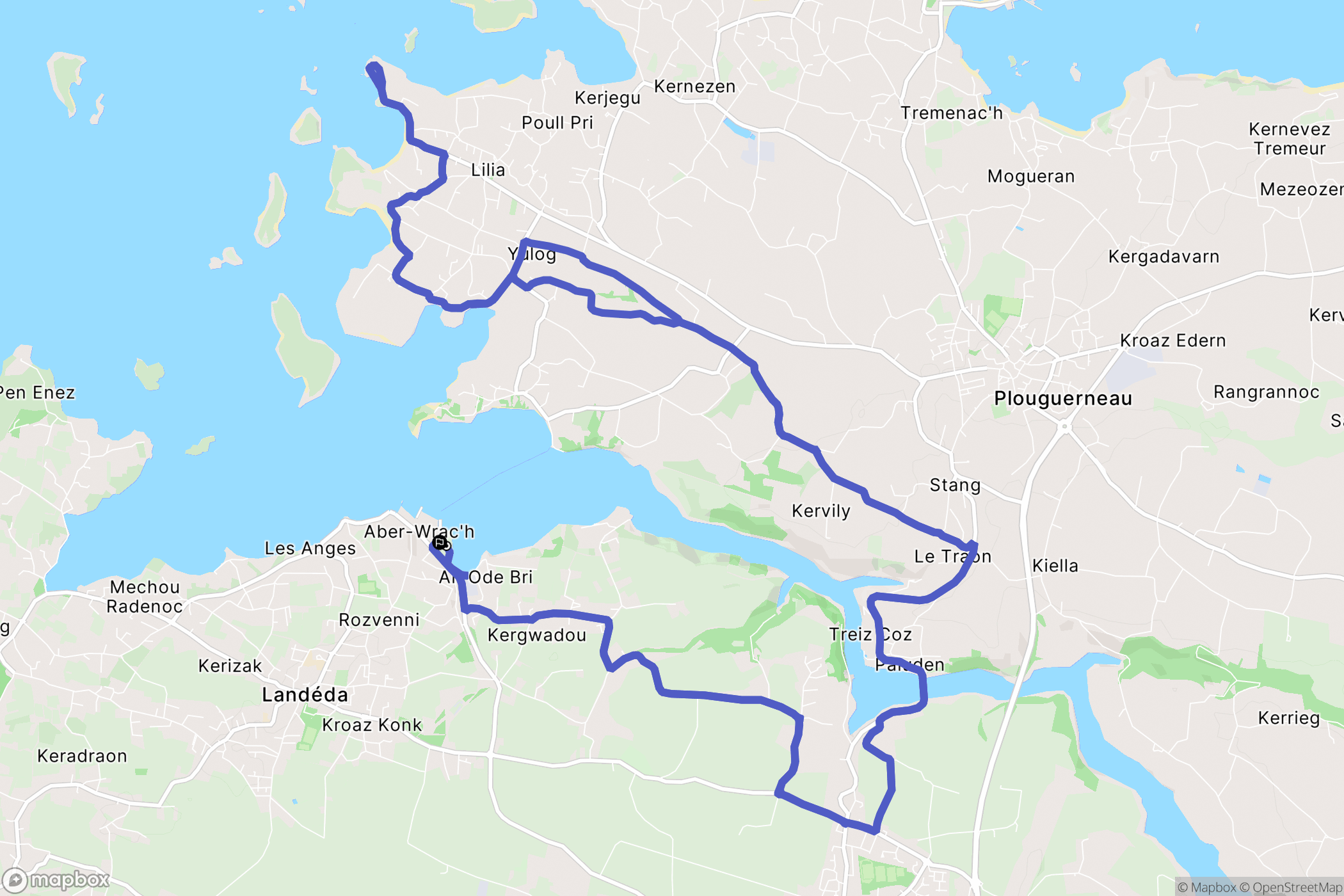 Ar Palud : carte du parcours de randonnée - France