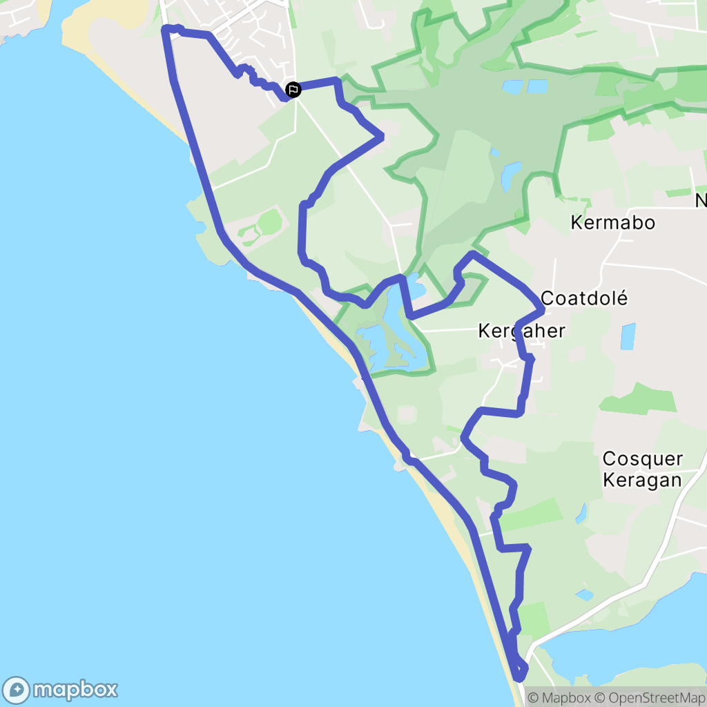 Guidel plages : carte du parcours de randonnée - France
