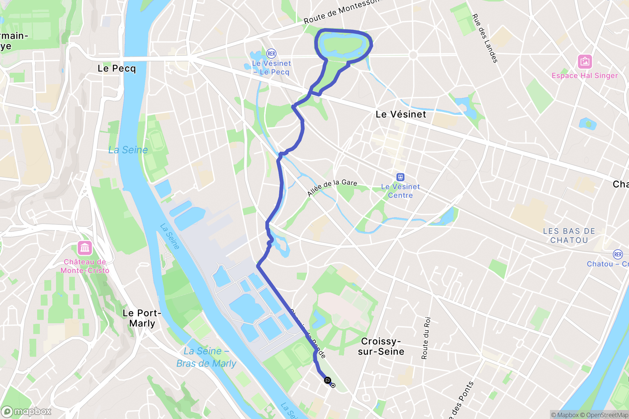Paris : carte du parcours de randonnée - France