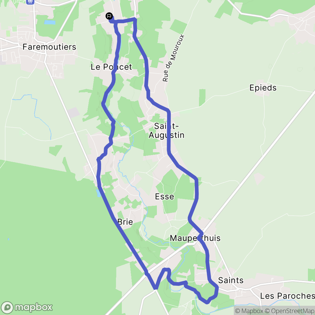 Pommeuse : carte du parcours de randonnée - France