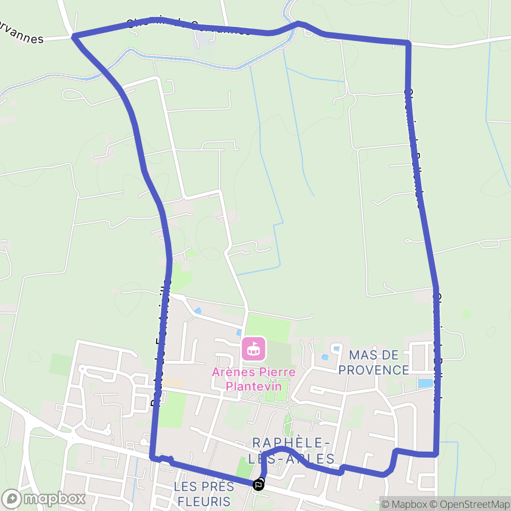 Raphèle lès Arles : carte du parcours de randonnée - France