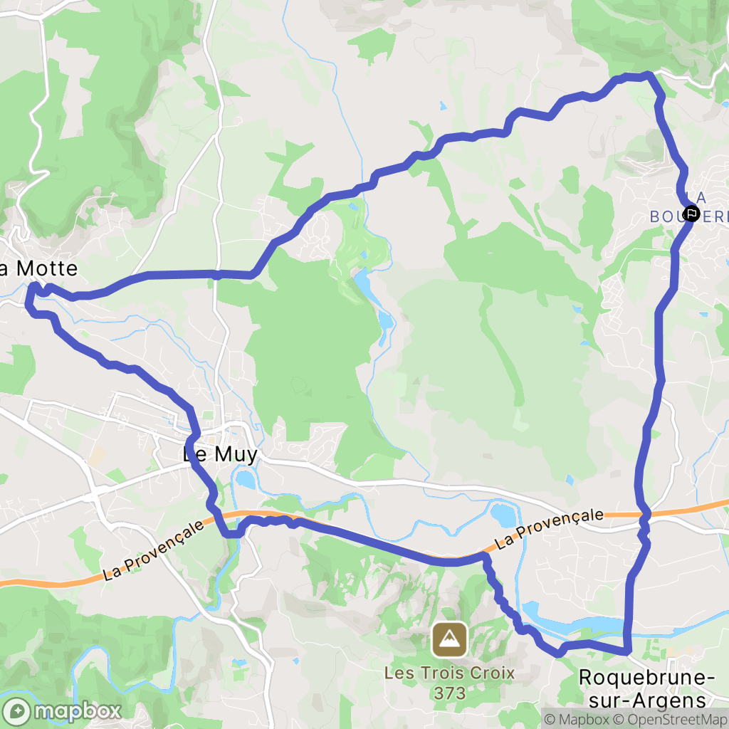 La Bouverie : carte du parcours de randonnée - France