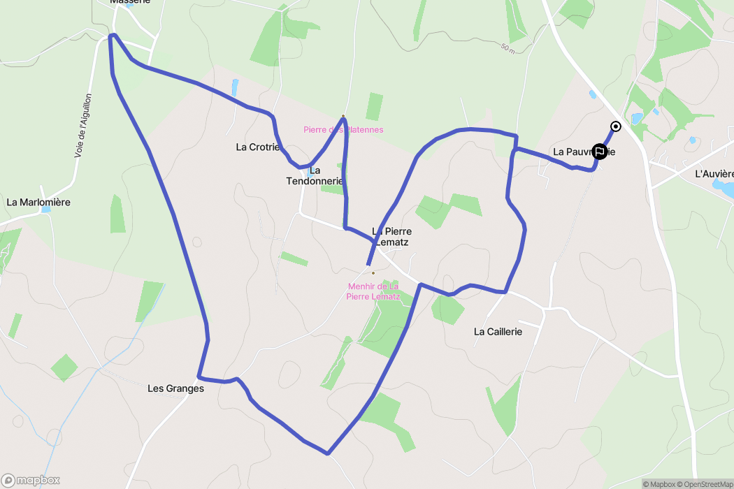 Chauvé : carte du parcours de randonnée - France