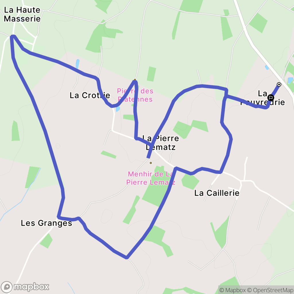 Chauvé : carte du parcours de randonnée - France