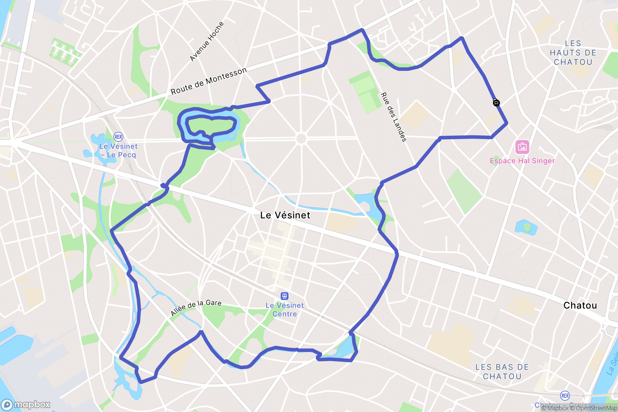 Le Vesinet : carte du parcours de randonnée - France