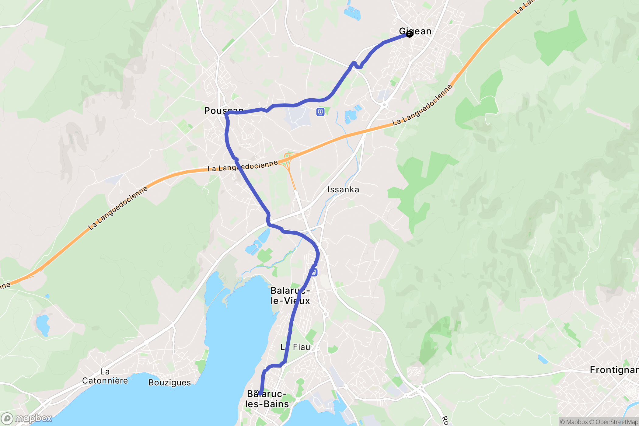 Balaruc : carte du parcours de randonnée - France