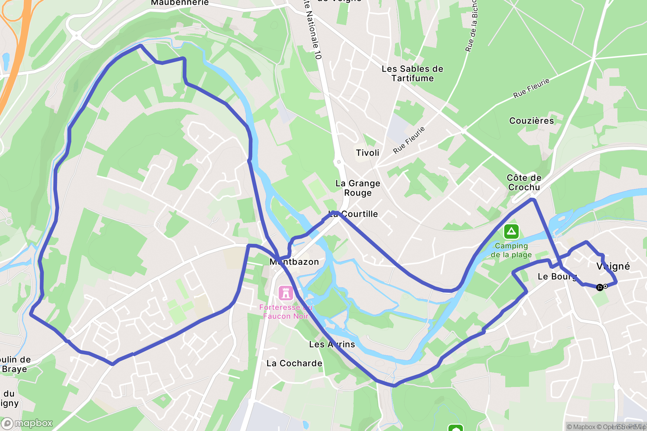 Montbazon : carte du parcours de randonnée - France