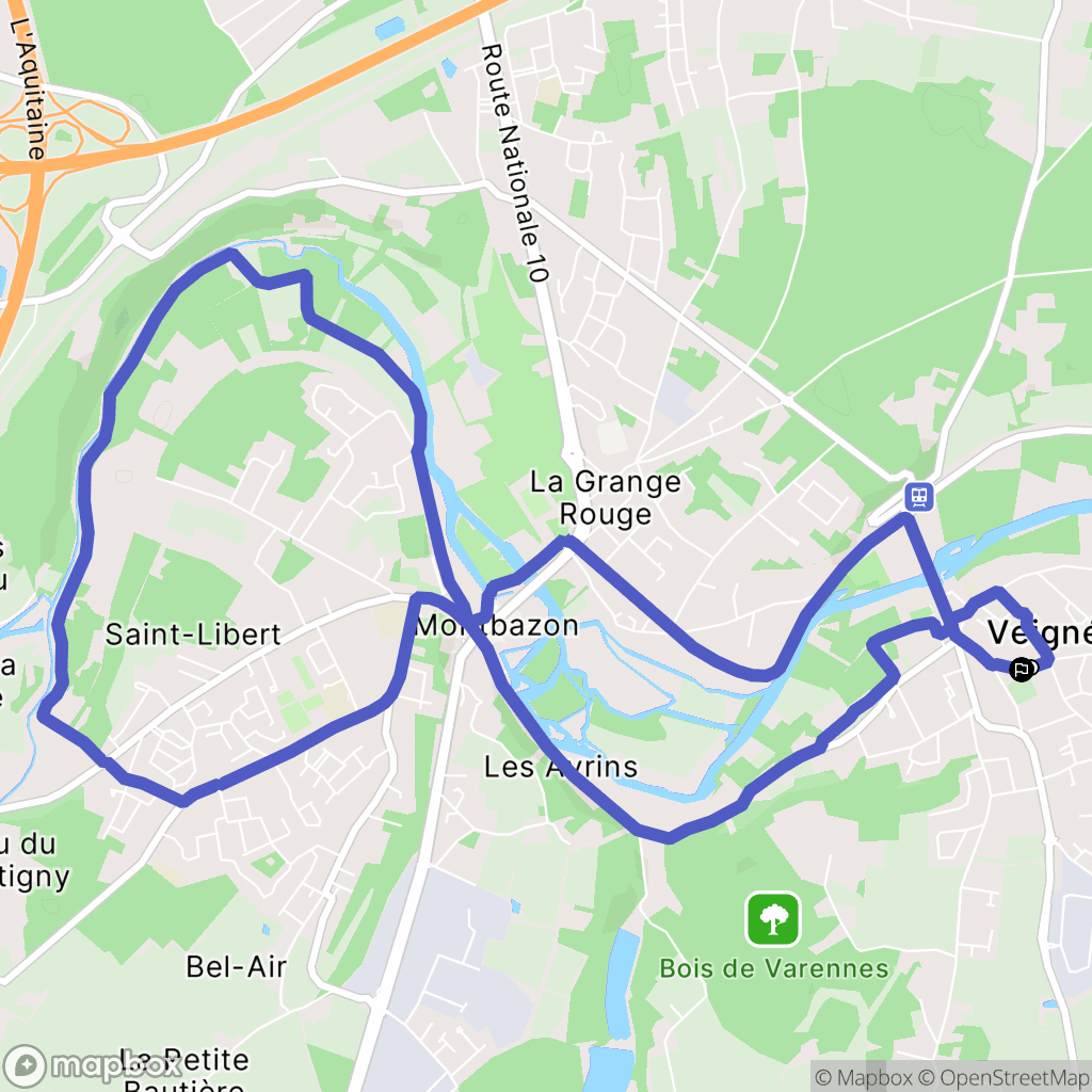 Montbazon : carte du parcours de randonnée - France