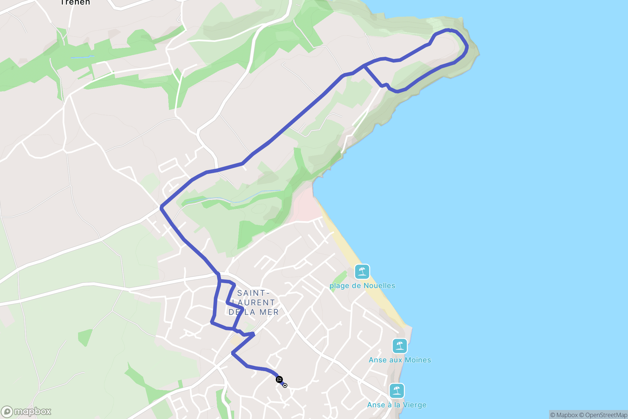 Saint Laurent de la Mer : carte du parcours de randonnée - France