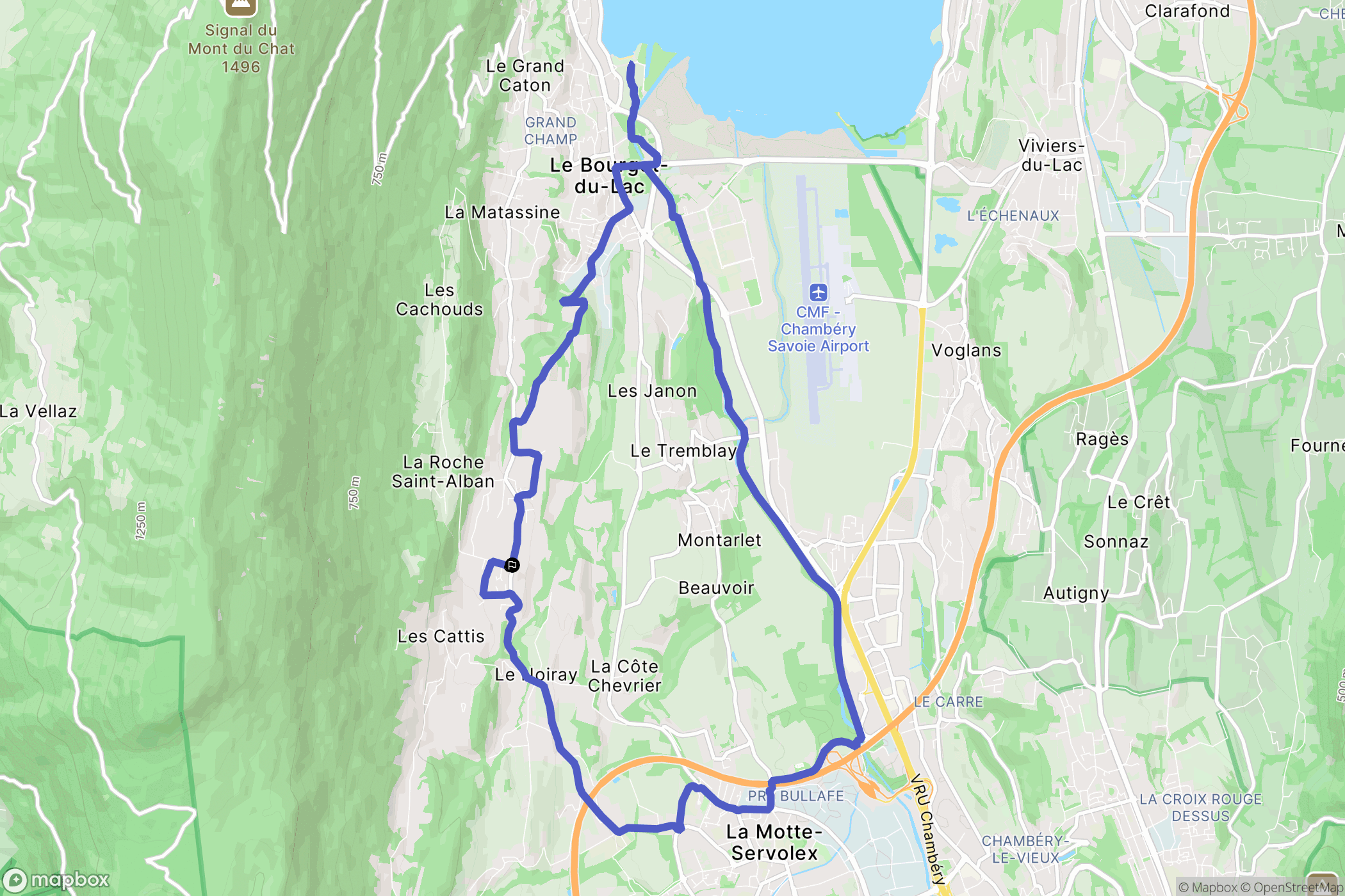 Les Fourneaux : carte du parcours de randonnée - France