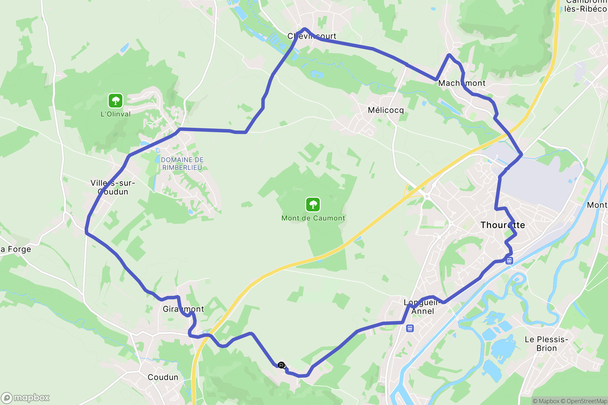 Giraumont : carte du parcours de randonnée - France