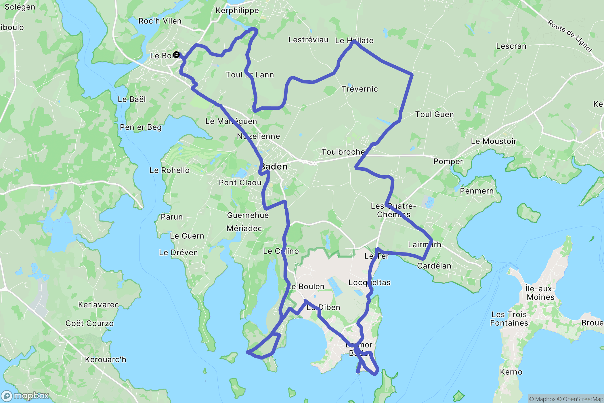 Le Bono : carte du parcours de randonnée - France