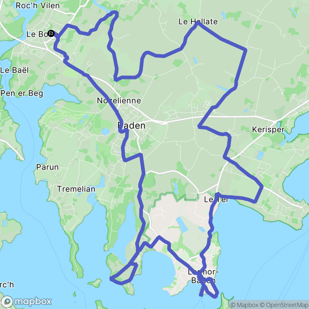 Le Bono : carte du parcours de randonnée - France