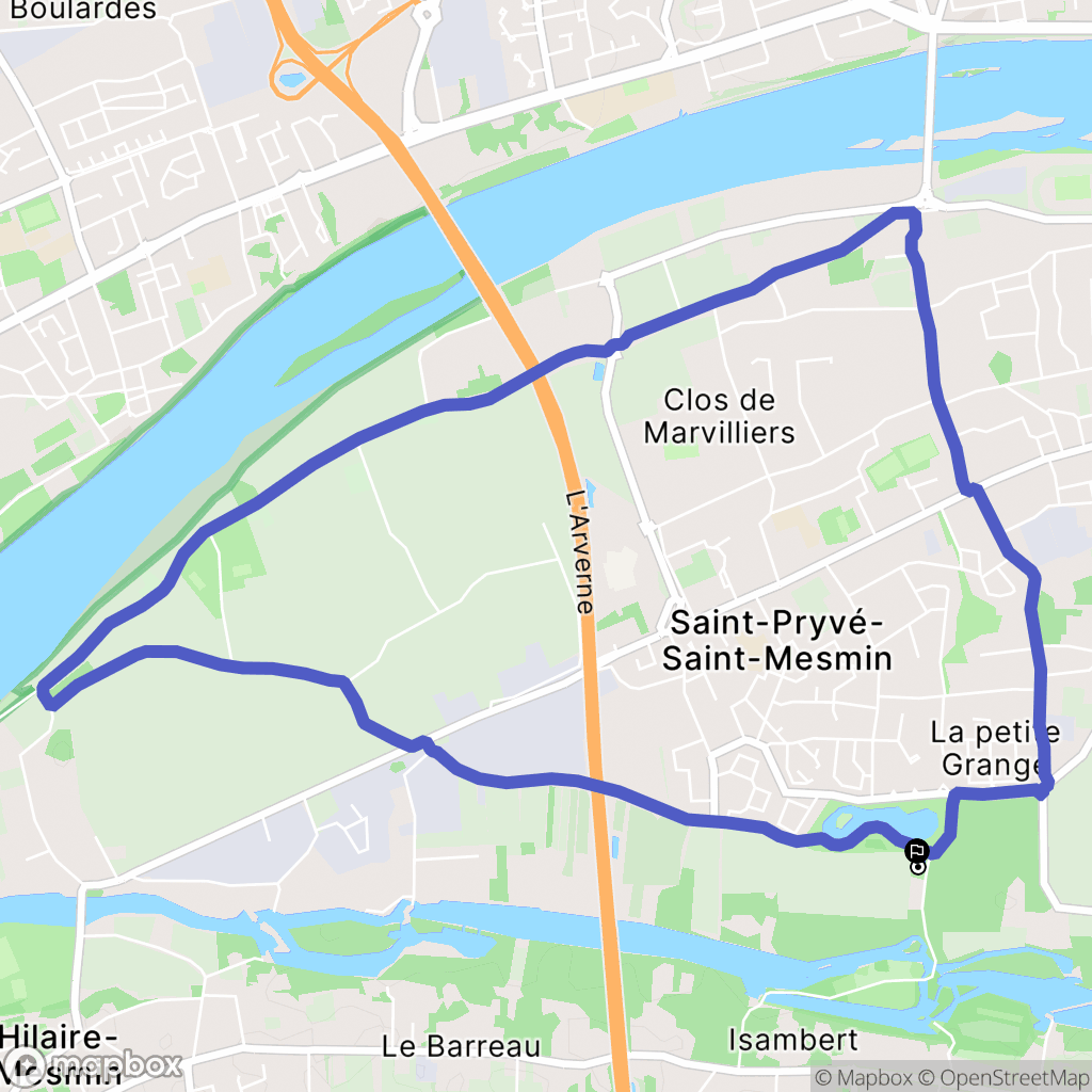 Saint Pryvé Saint Mesmin : carte du parcours de randonnée - France