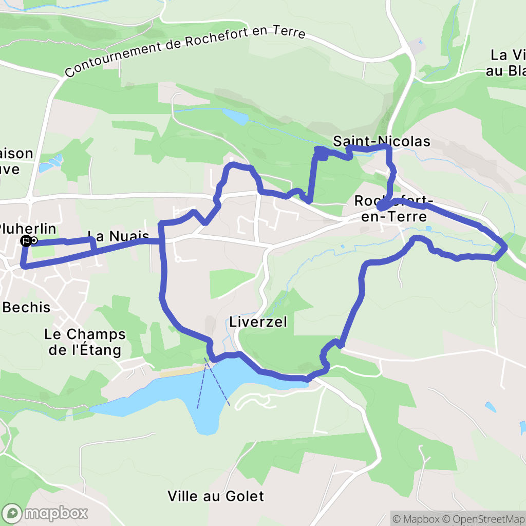 Rochefort en Terre : carte du parcours de randonnée - France