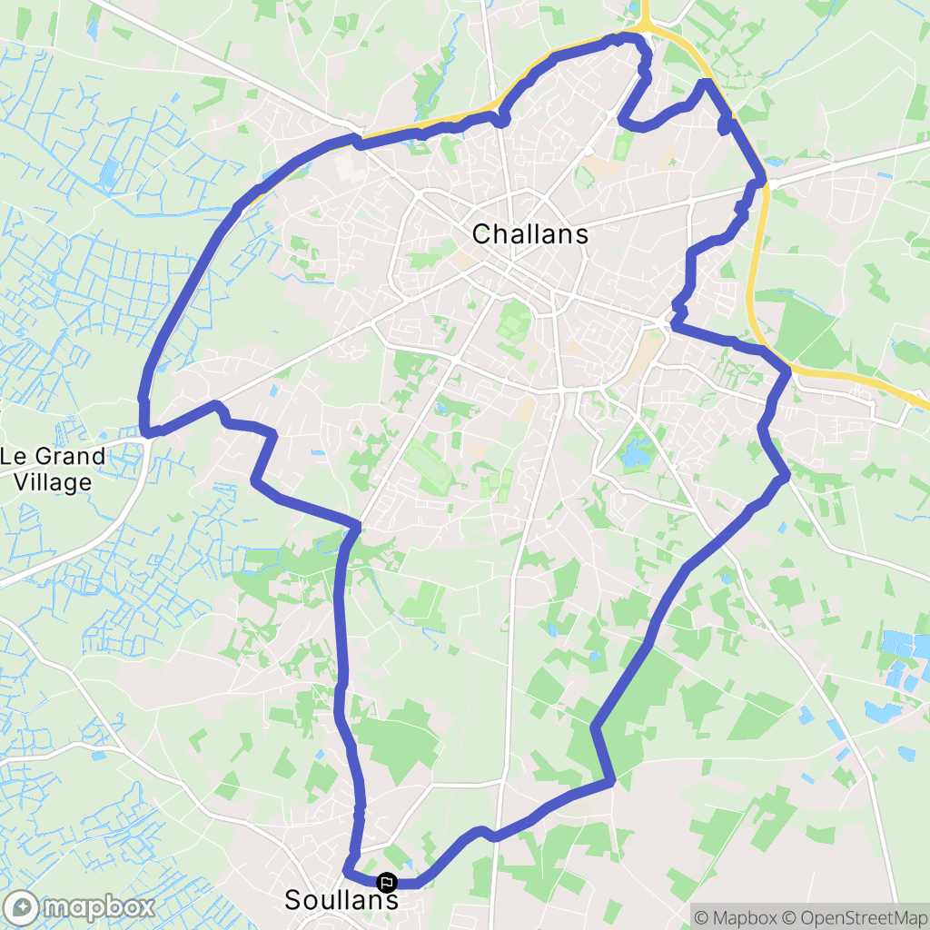 Challans : carte du parcours de randonnée - France