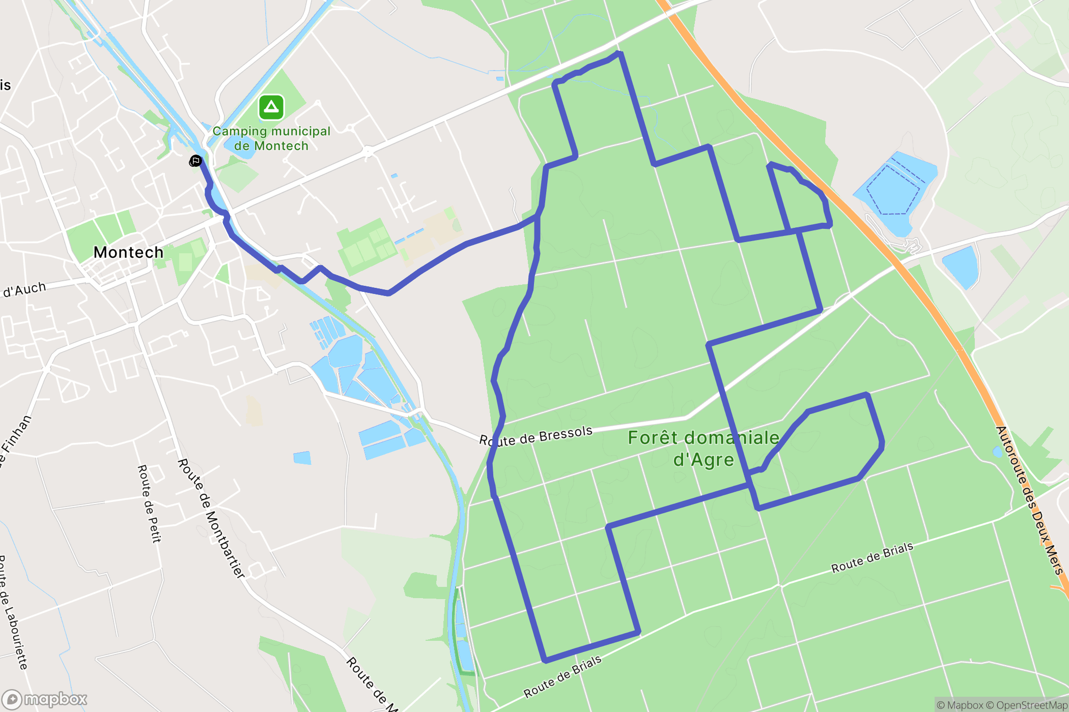 Montech : carte du parcours de randonnée - France