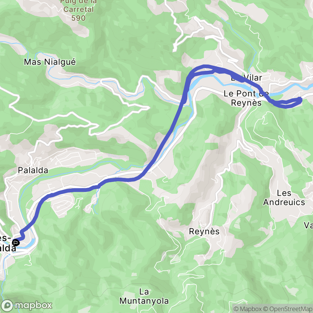 Amélie les Bains : carte du parcours de randonnée - France