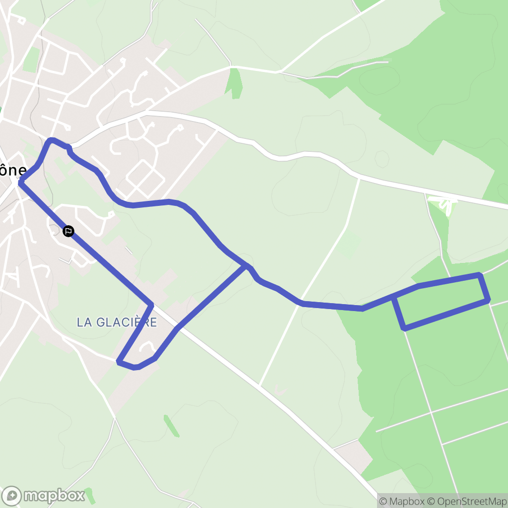 Saône : carte du parcours de randonnée - France