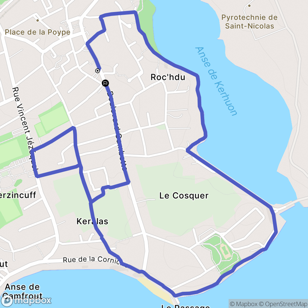 Le Relecq-Kerhuon : carte du parcours de randonnée - France