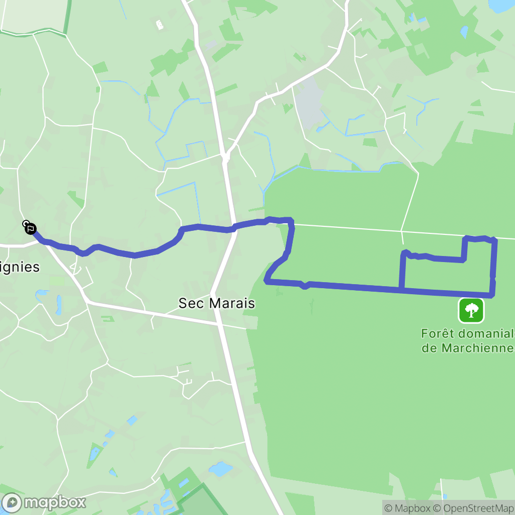 Bouvignies : carte du parcours de randonnée - France