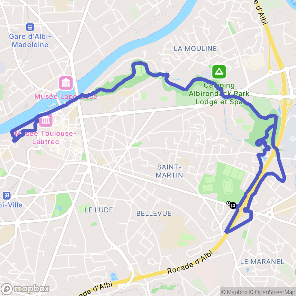 Albi : carte du parcours de randonnée - France