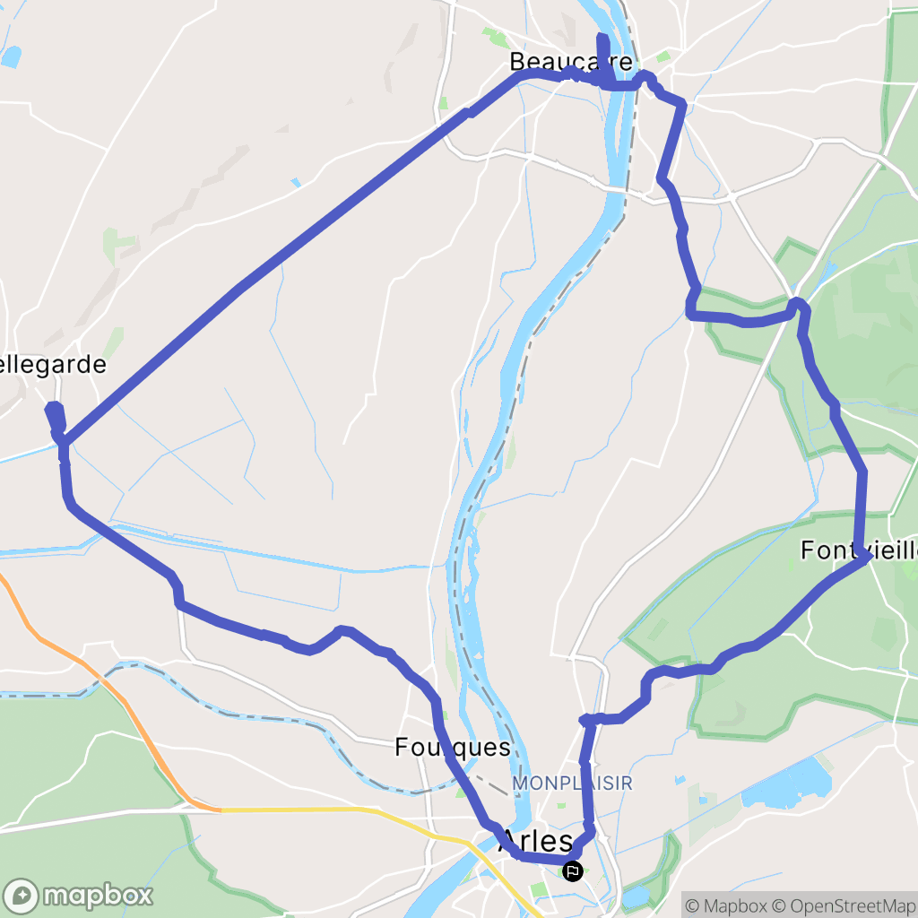 Arles : carte du parcours de randonnée - France