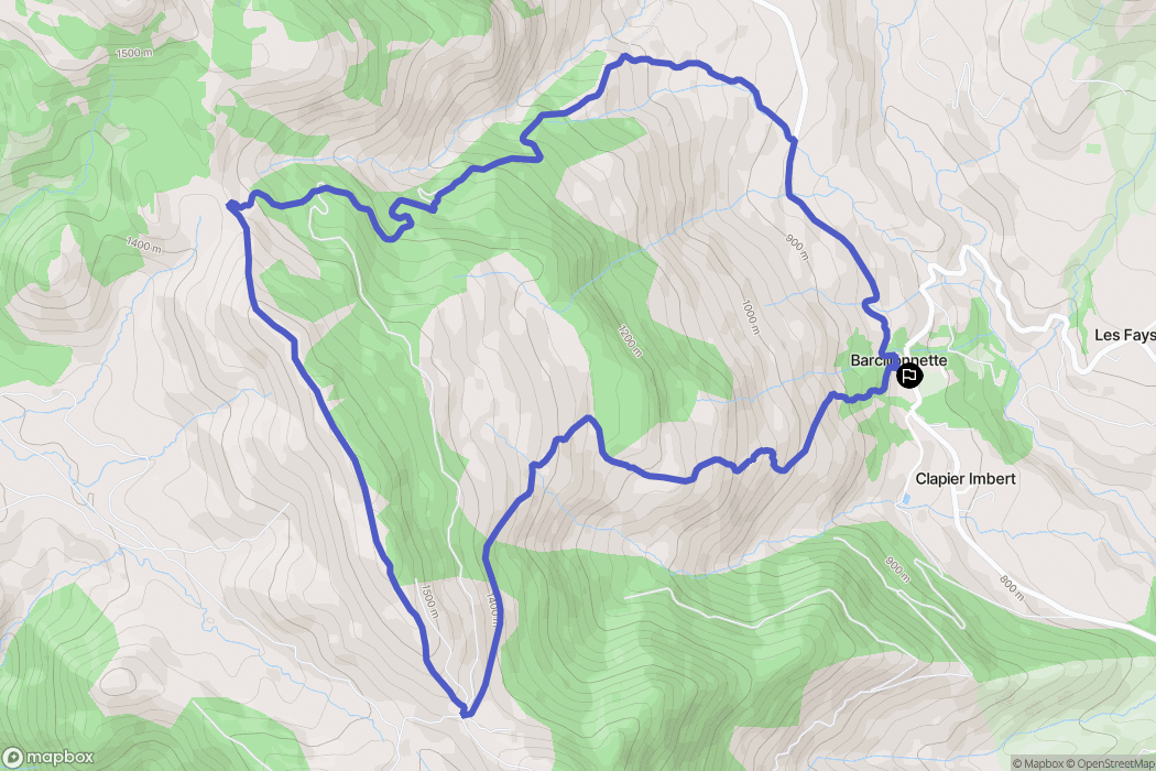 Barcillonnette : carte du parcours de randonnée - France