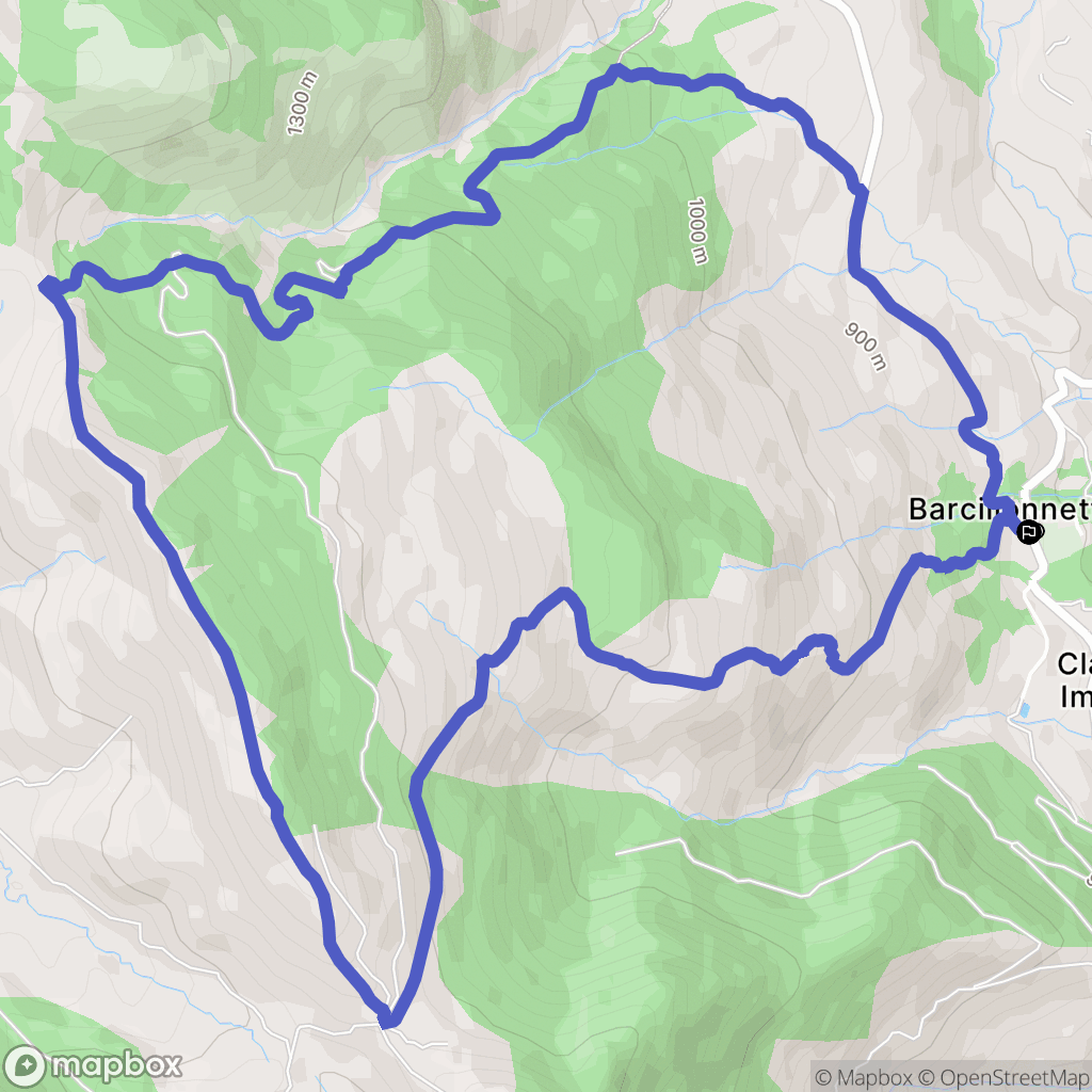 Barcillonnette : carte du parcours de randonnée - France