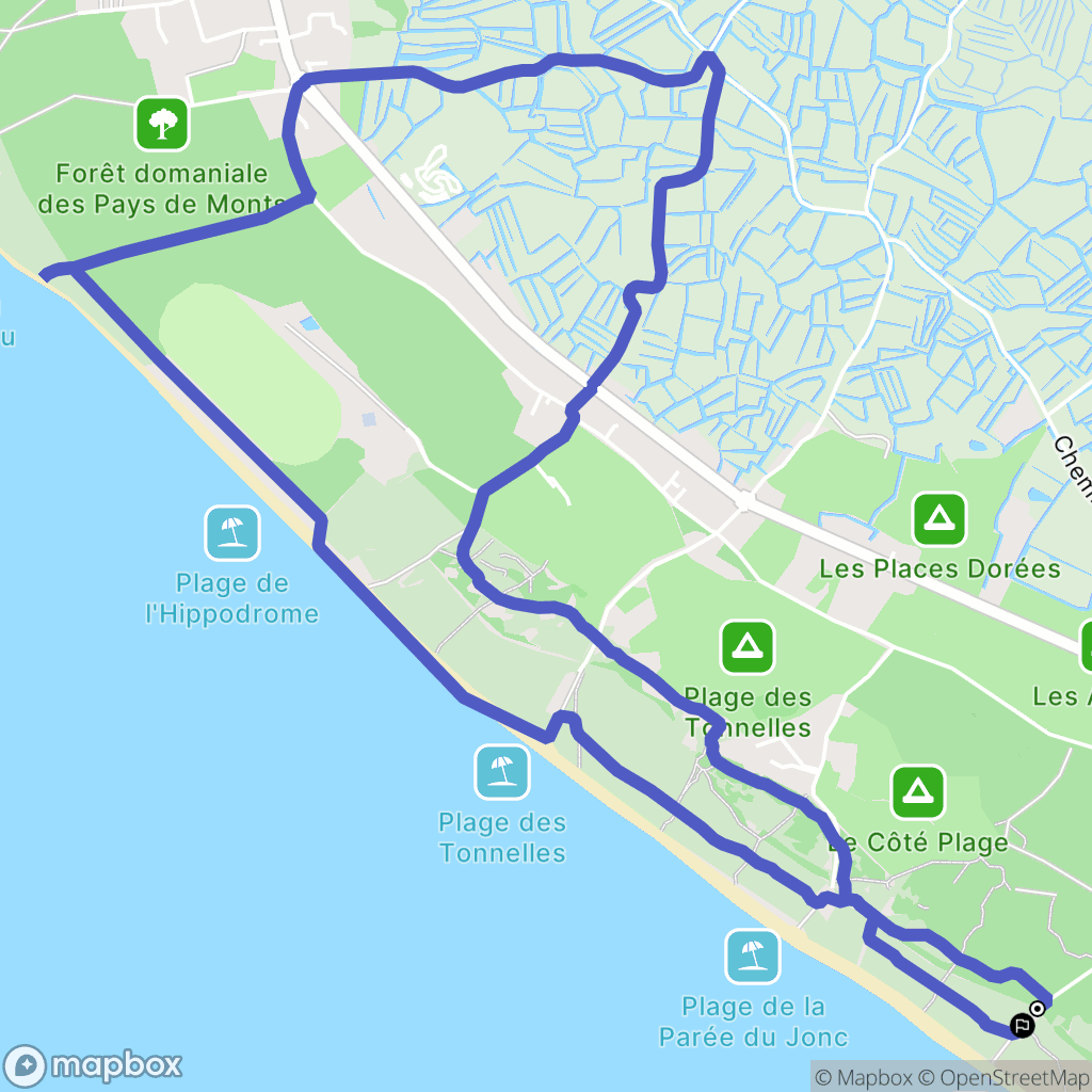 Saint-Jean-de-Monts : carte du parcours de randonnée - France